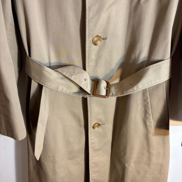AQUASCUTUM LONDON Sz 36R Aqua 5 Classic Tan Trench Coat with Buckle Belt Lined - Picture 3 of 14